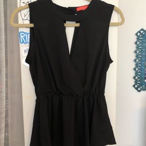Lulumari Black Work Blouse Cut out Open Back